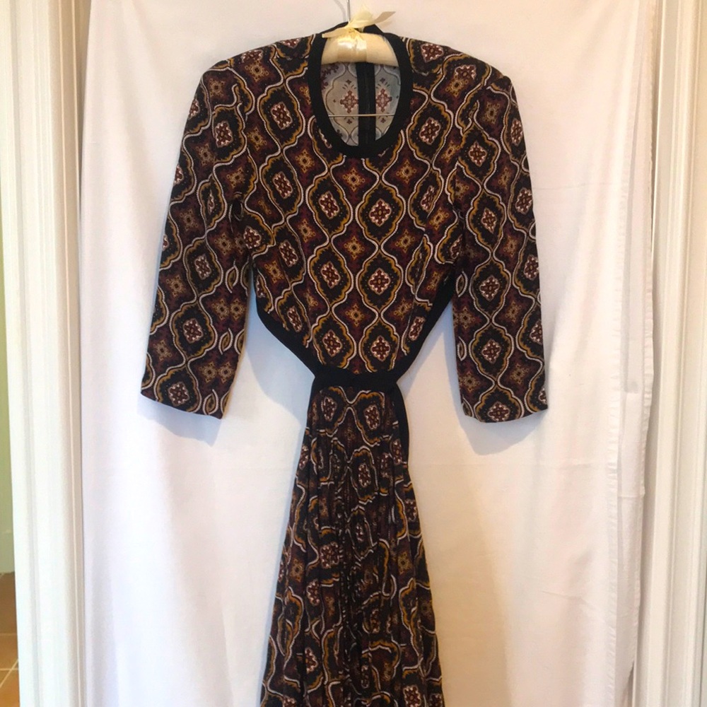 A.L.C. Silk dress with crop top and pleated long skirt. No formal brand label.